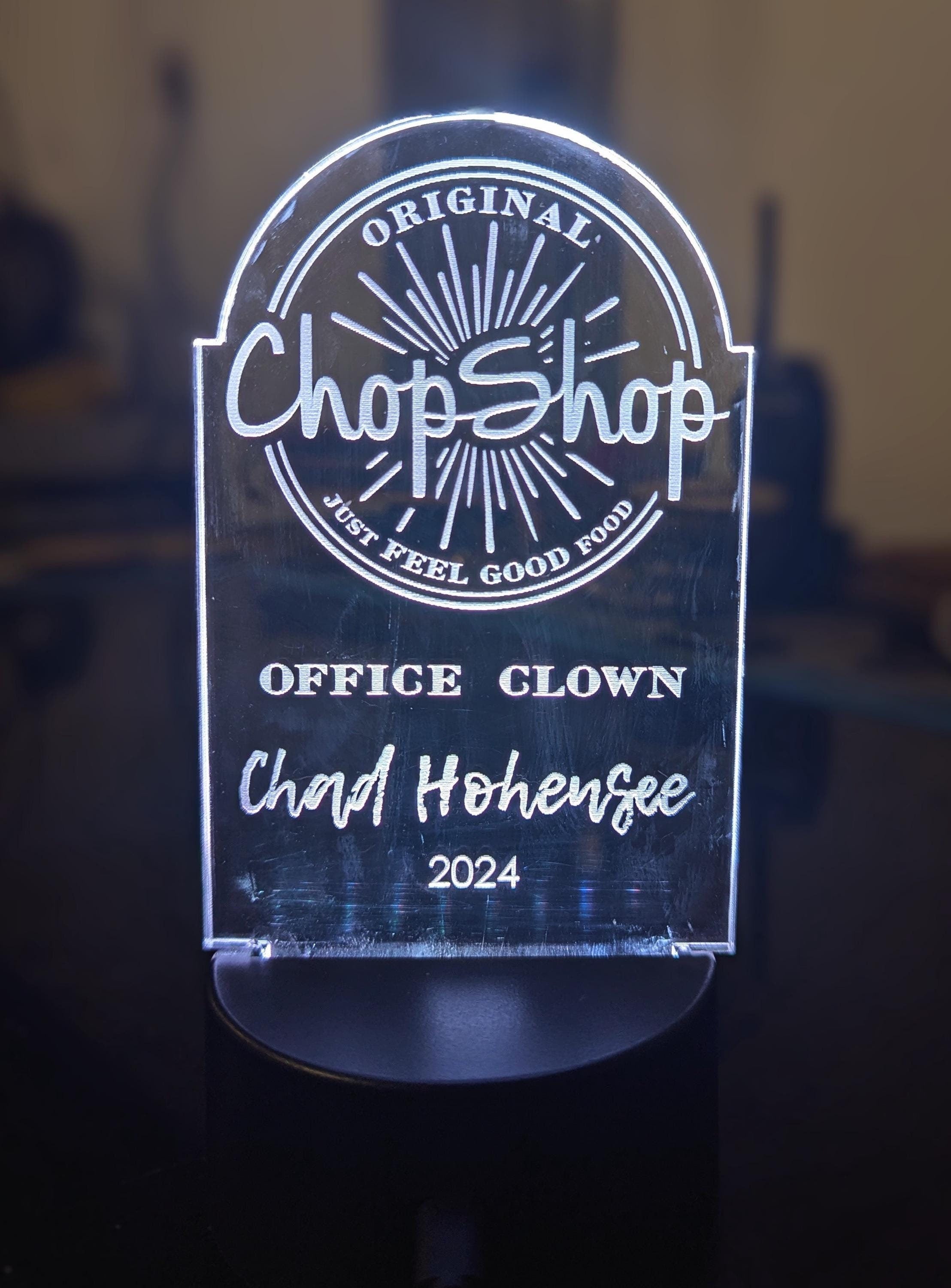 6" H x4" W LED Acrylic Trophy | Custom LED Award | Custom LED Plaque Award | Custom Award Plaque | Corporate Award