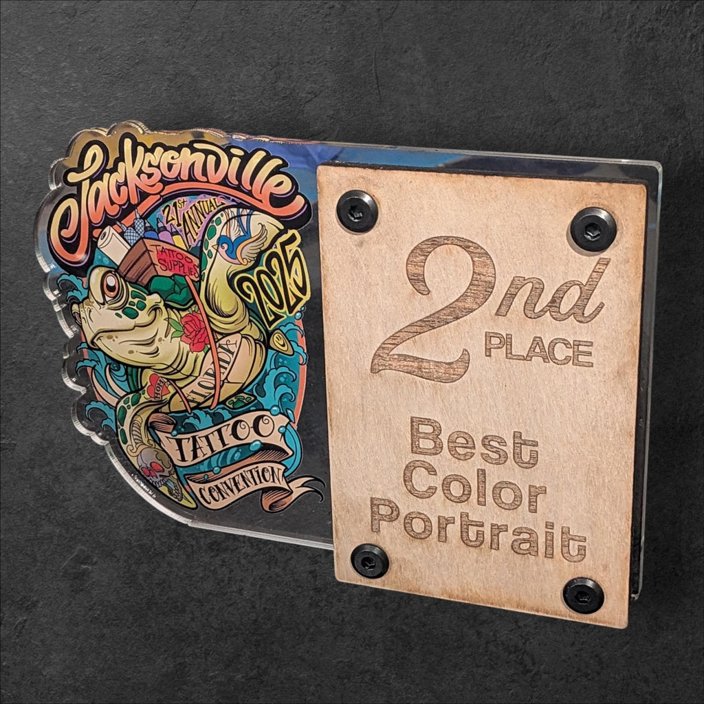 Staggered Layer Standing Plaque | Customized Acrylic Panel and Engraved Front Panel Plaque
