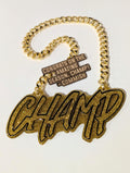 Champ Bling Pendant with Chain | Custom Big Pendant Sports Chain | Champ Turnover Chain