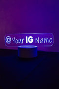 Social Media Handle LED Light Up Acrylic Sign | Instagram | Twitter | Tiktok | Snapchat | Single Base Bottom Lit LED | Branding LED