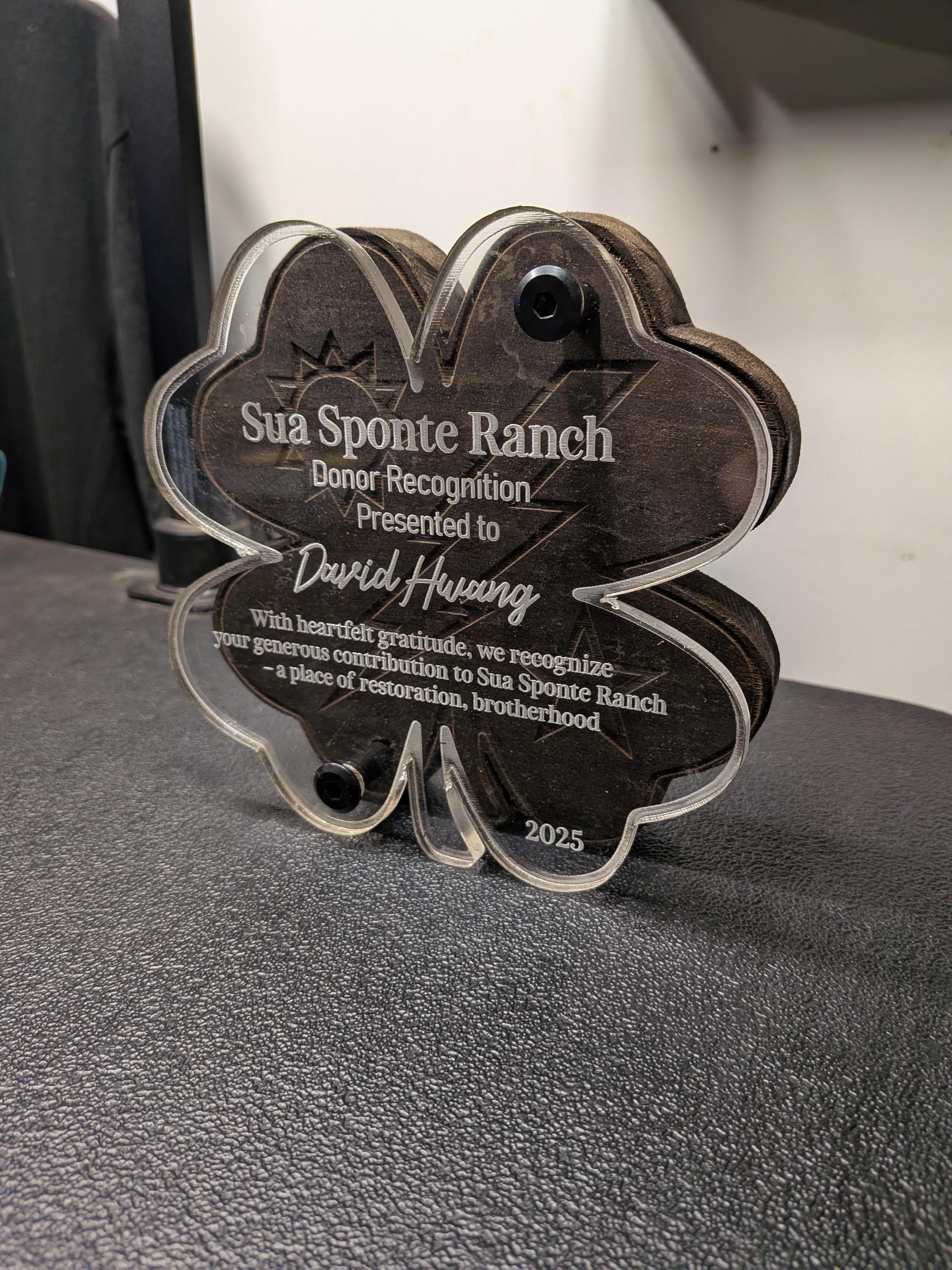 Unique Plaque on Wood Base | Customized Acrylic Panel with Handcrafted and Engraved Backing