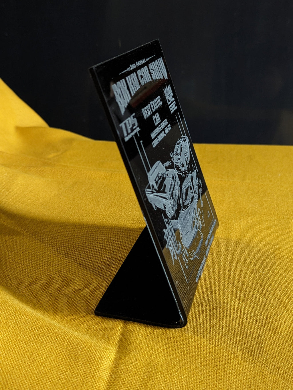 Custom Acrylic Trophy with Angled Base | 6" H x4" W Bent Acrylic Trophy | Angled Base Personalized Trophy