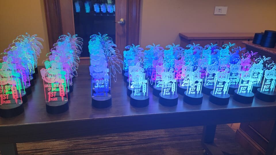 Custom LED Acrylic Trophy | Unique Corporate Award | LED Custom Trophy | 6"x5" LED Plaque