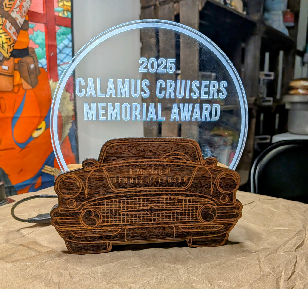 Unique LED Plaque on Wood Base | Customized Acrylic Panel with Handcrafted and Engraved Base