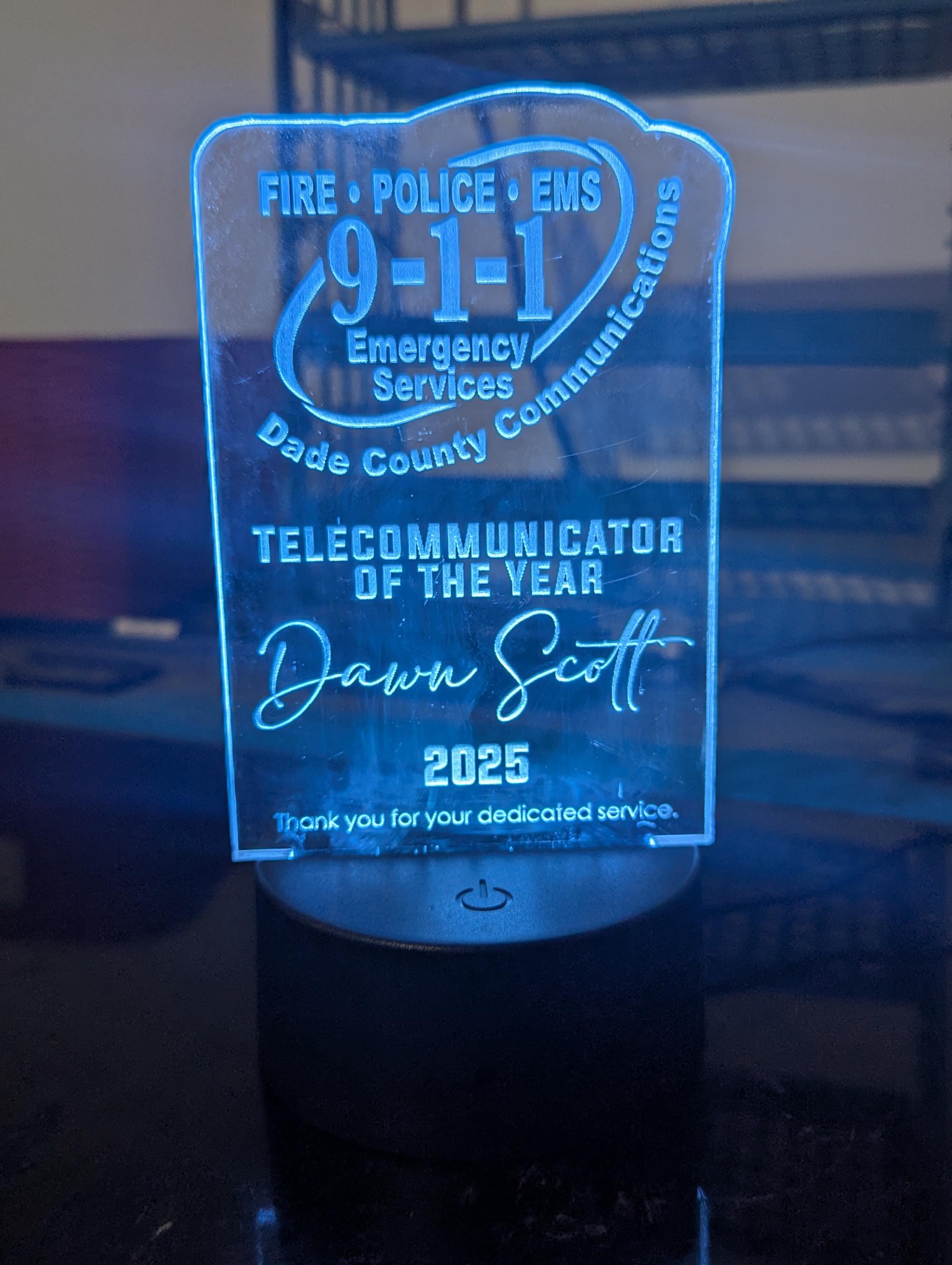 Custom LED Acrylic Trophy | Unique Corporate Award | LED Custom Trophy | 6"x5" LED Plaque