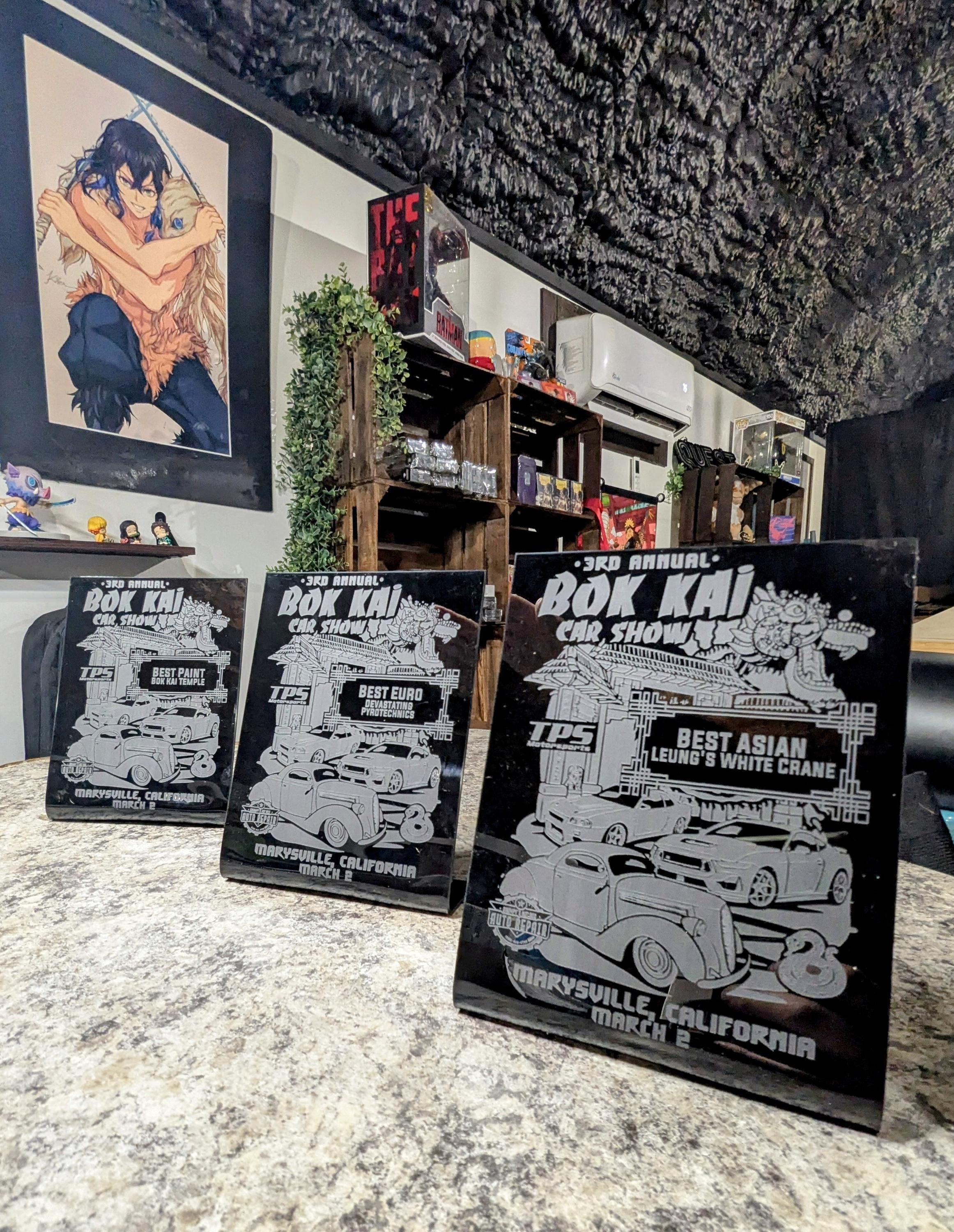 Custom Acrylic Trophy with Angled Base | 6" H x4" W Bent Acrylic Trophy | Angled Base Personalized Trophy