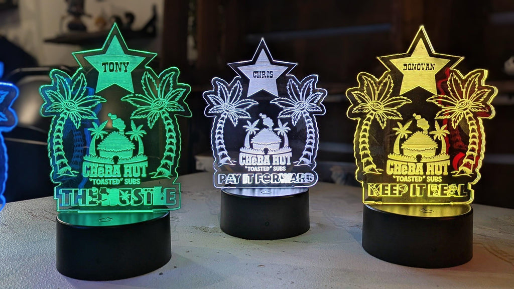 Custom LED Acrylic Trophy | Unique Corporate Award | LED Custom Trophy | 6"x5" LED Plaque